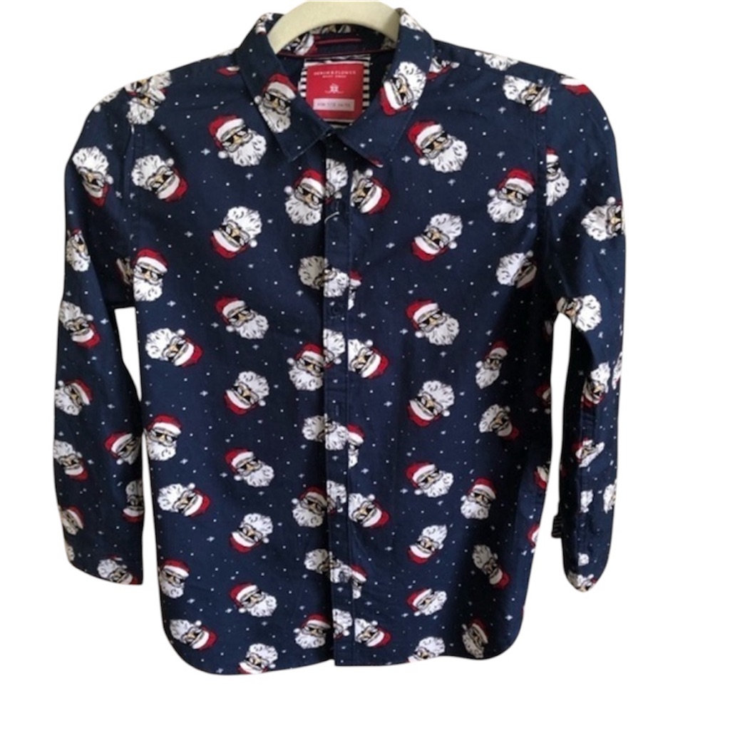 New Denim Flower Long Sleeved Santa Wearing Sunglasses New Denim Flower Long Sleeved Santa Wearing Sunglasses